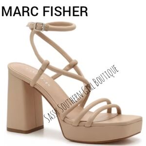 🆕⭐ Marc Fisher Nude Platform Sandals
